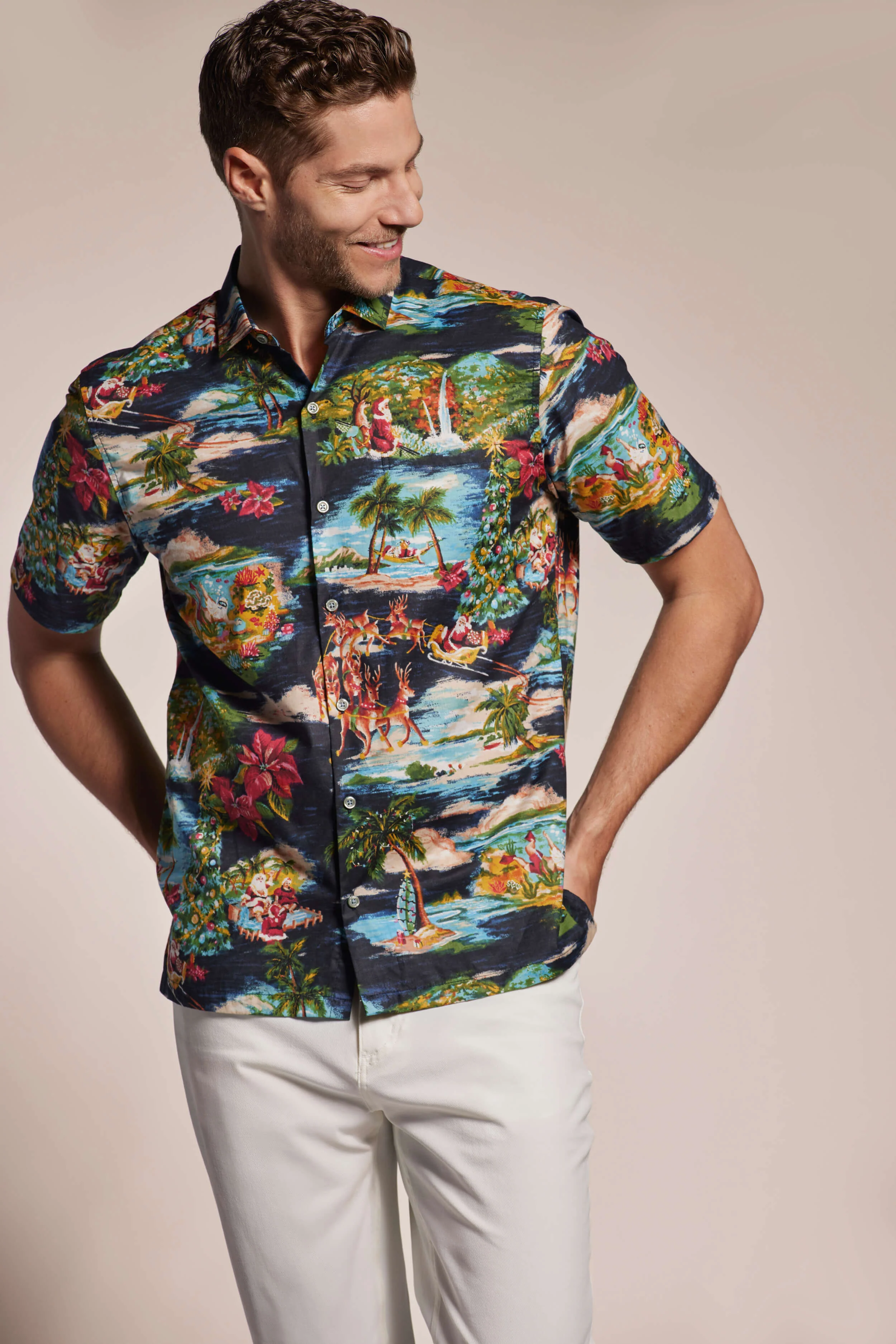 Tori Richard Short Sleeve Sleighcation Lawn Camp Shirt - Image 2