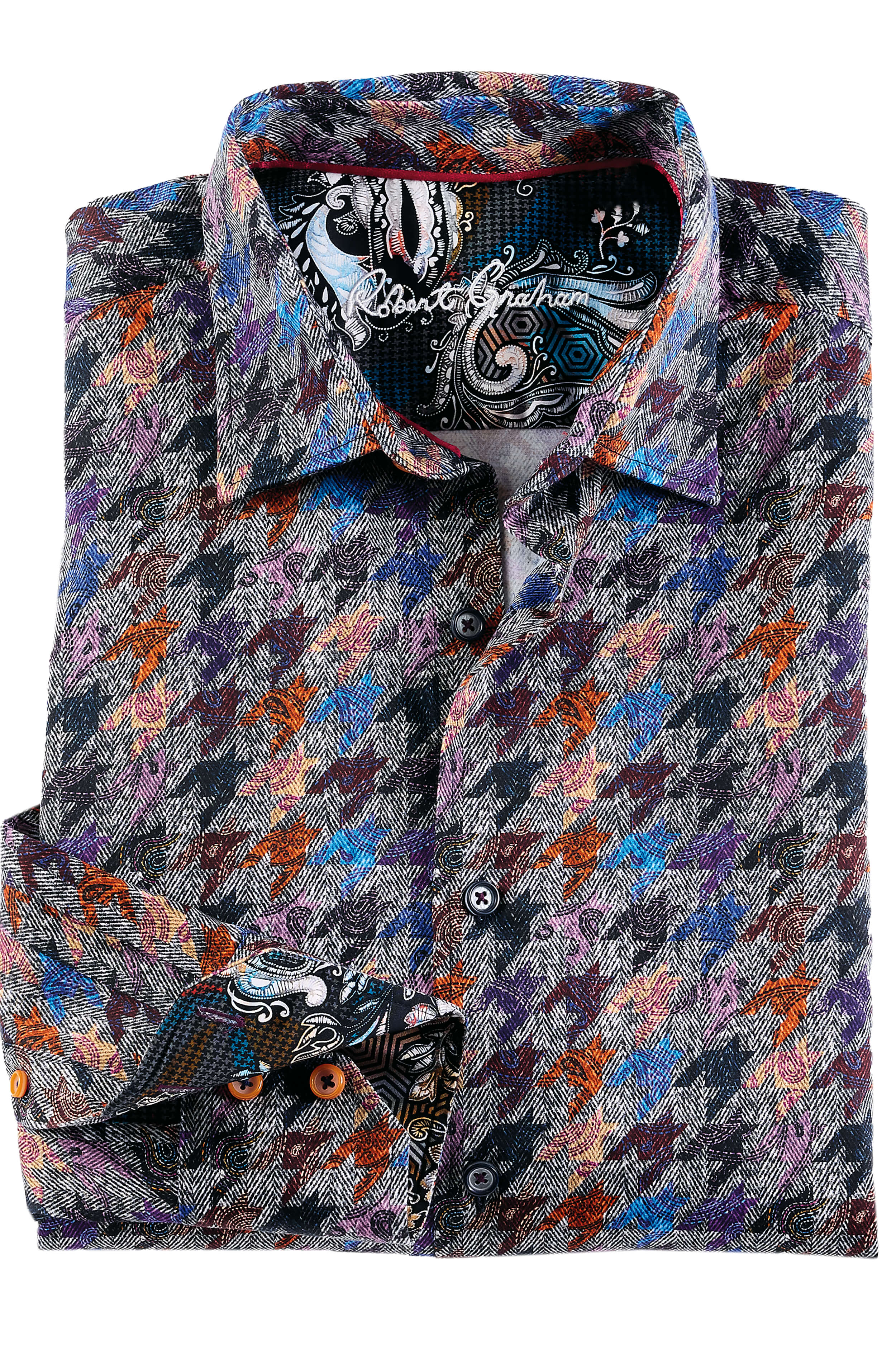 Robert Graham Long Sleeve Darcy Large Houndstooth Shirt