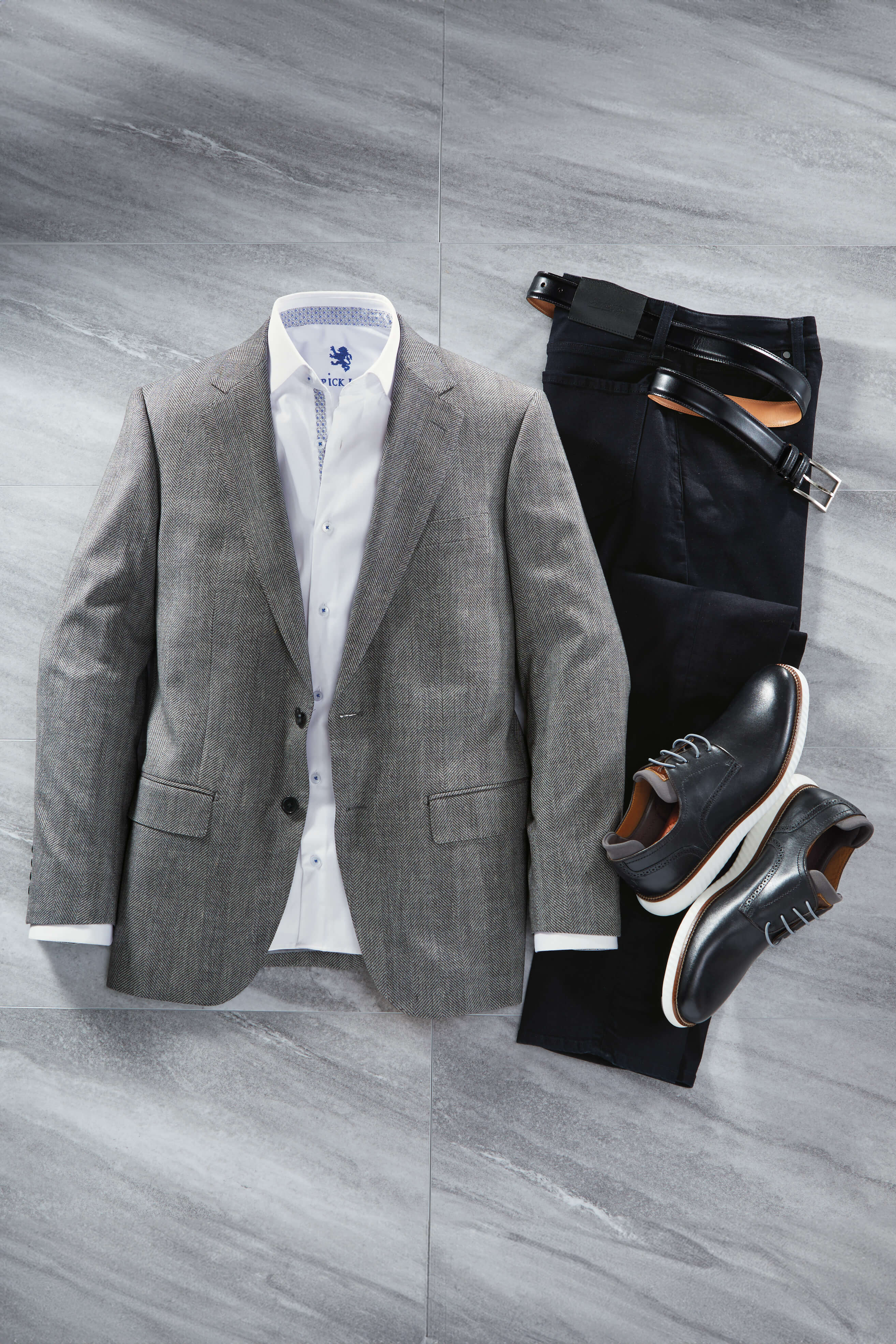 Patrick James 2 Button Side Vent Herringbone Sport Coat - Image 2