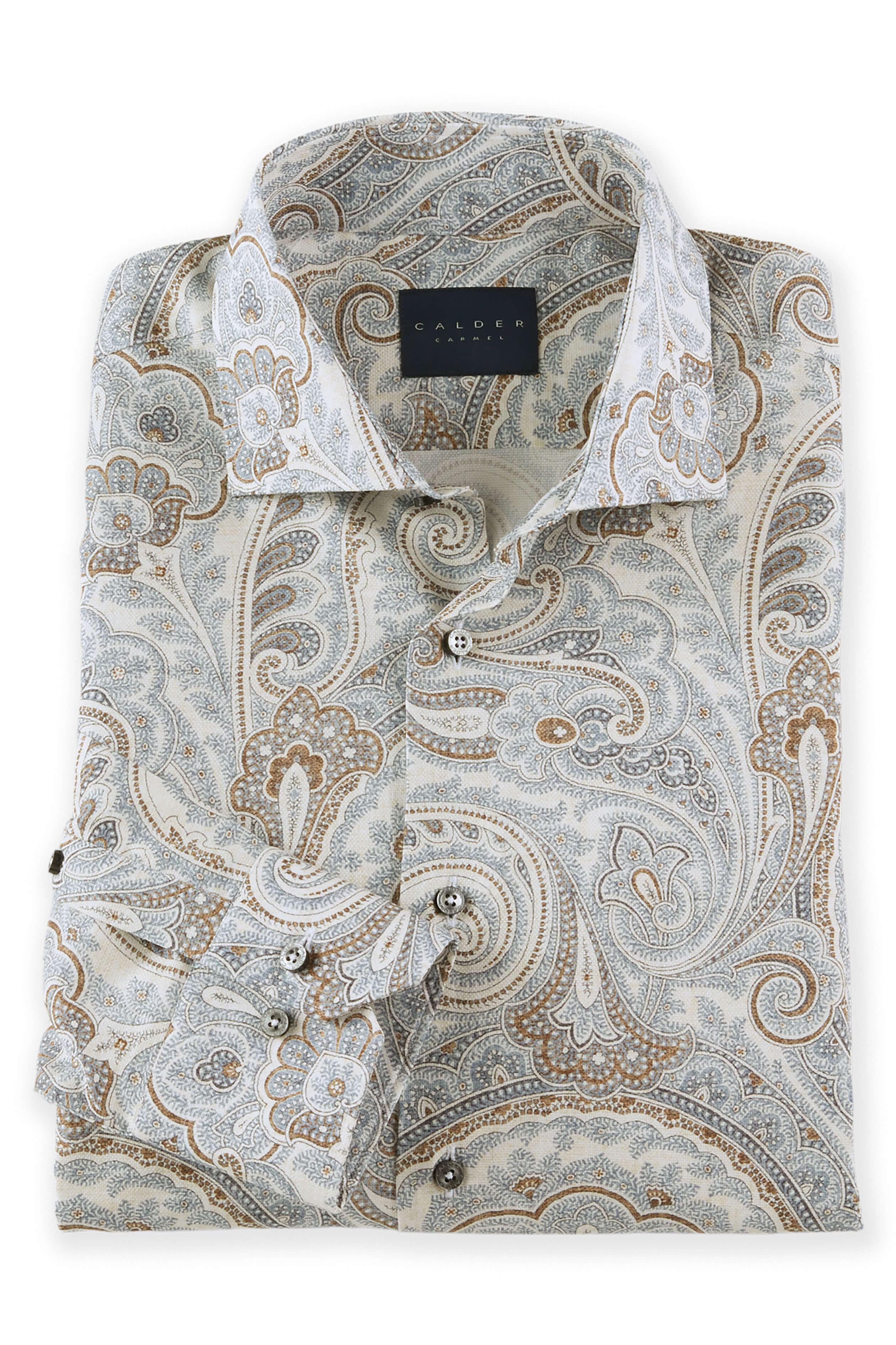 Calder Long Sleeve Paisley Oxford Shirt