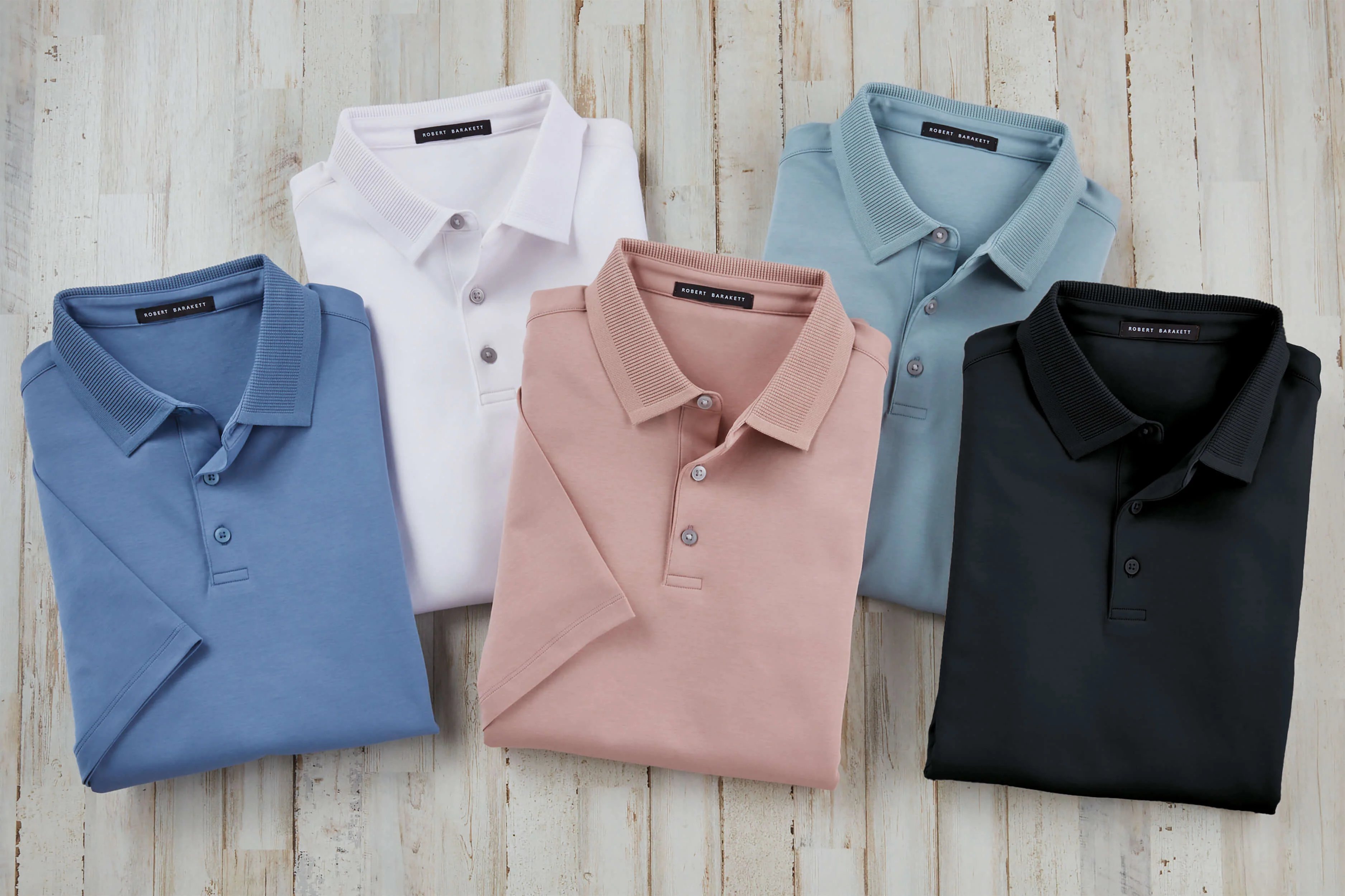 Robert Barakett Short Sleeve Georgia Textured Collar Polo