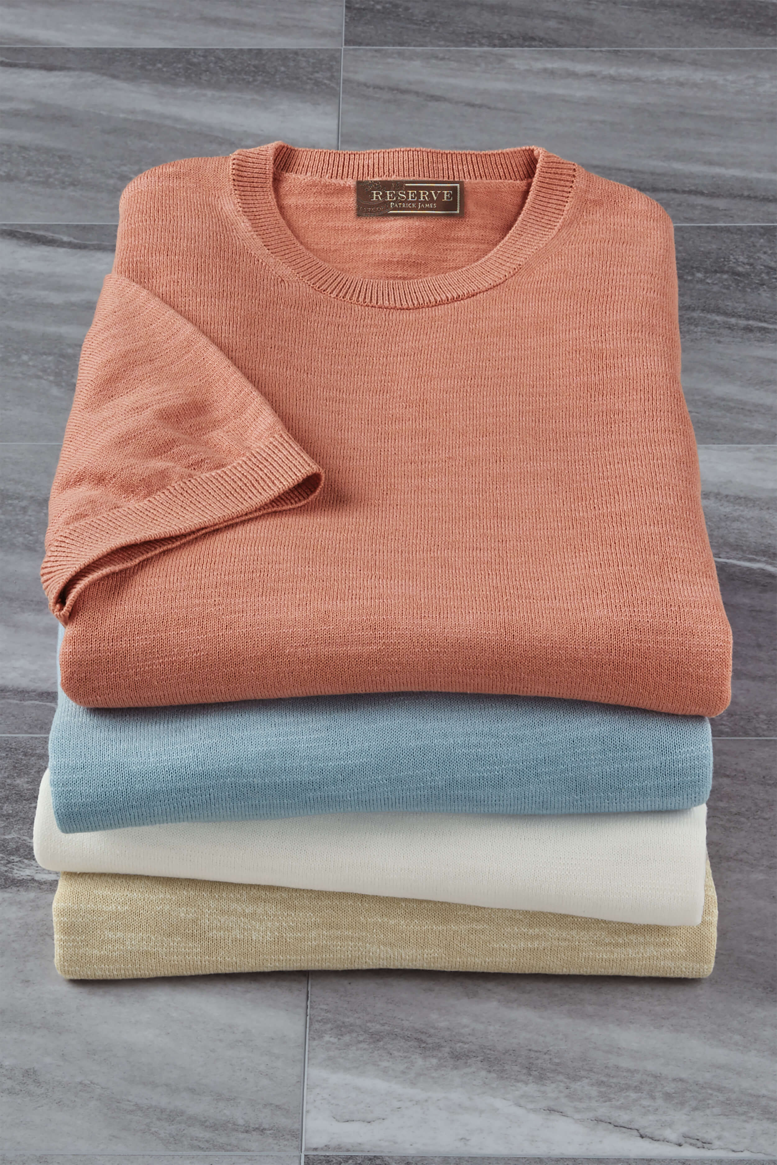Reserve Short Sleeve Solid Slub Knit Crew Tee