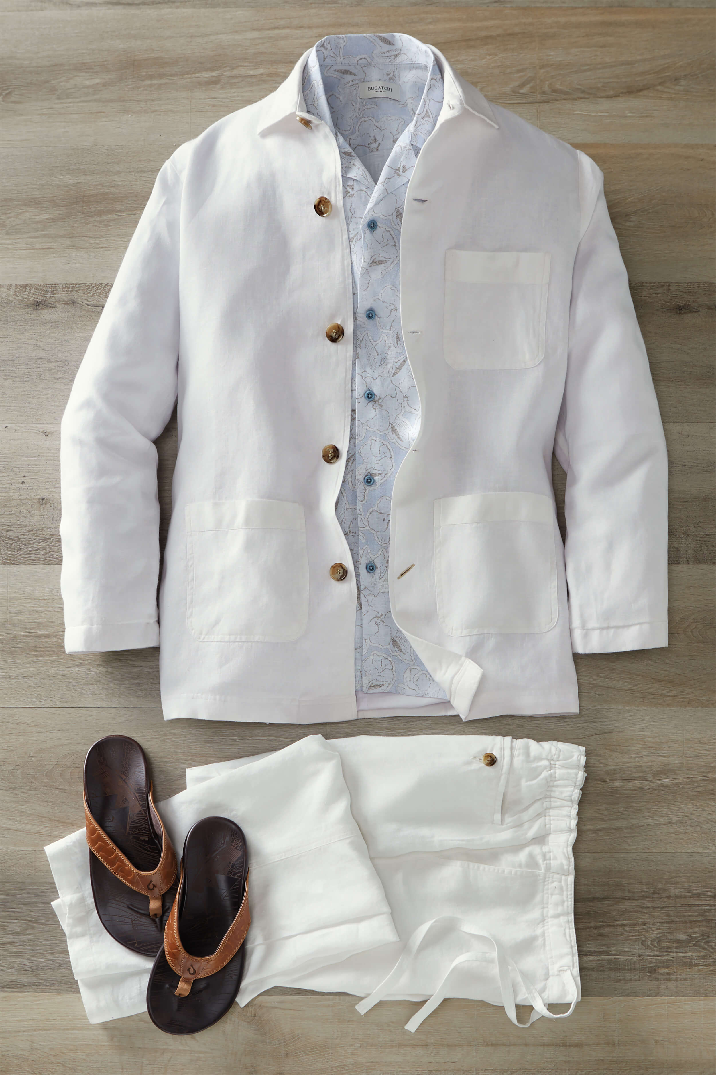 Patrick James Solid Linen Shirt Jacket - Image 3