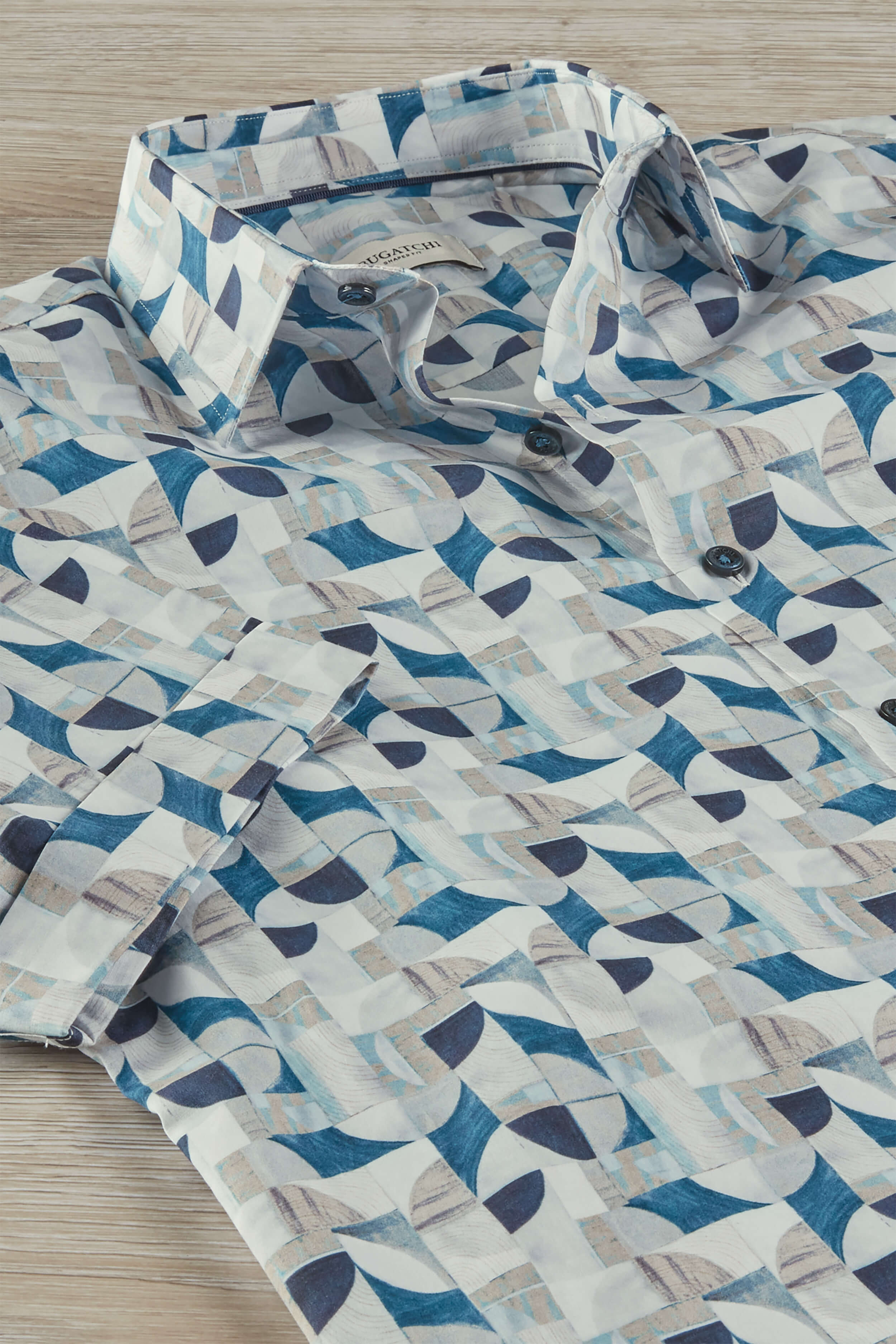 Bugatchi Short Sleeve Spread Collar Geo Abstract Shirt - Image 3