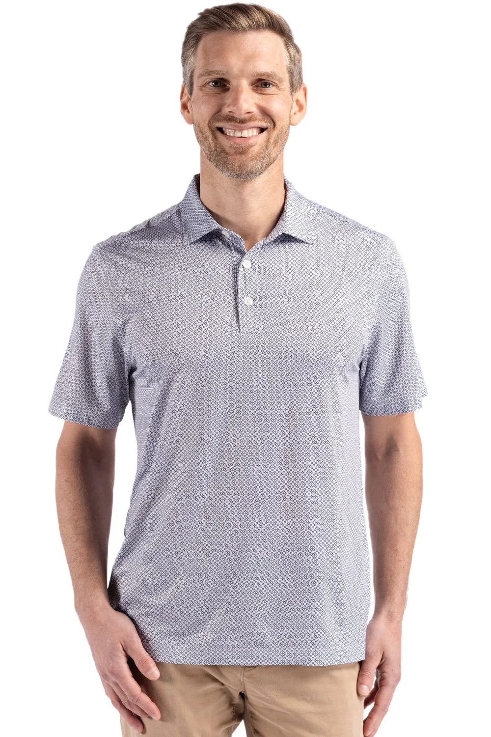 Cutter & Buck Short Sleeve Pike Diamond Dot Print Polo - Image 3