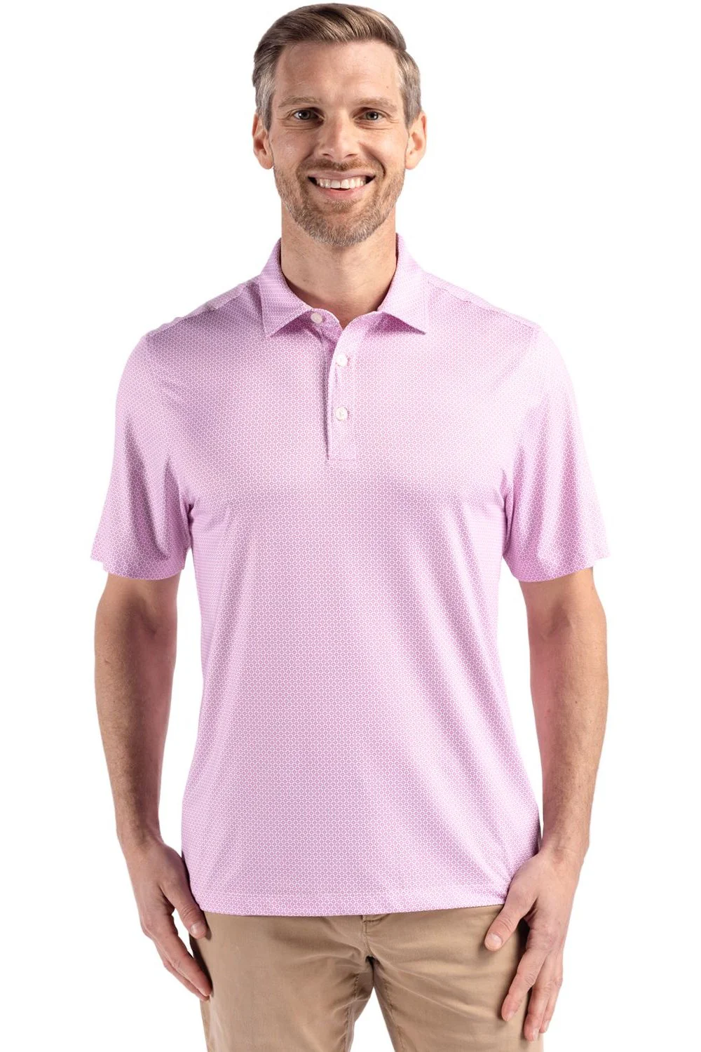 Cutter & Buck Short Sleeve Pike Diamond Dot Print Polo - Image 5