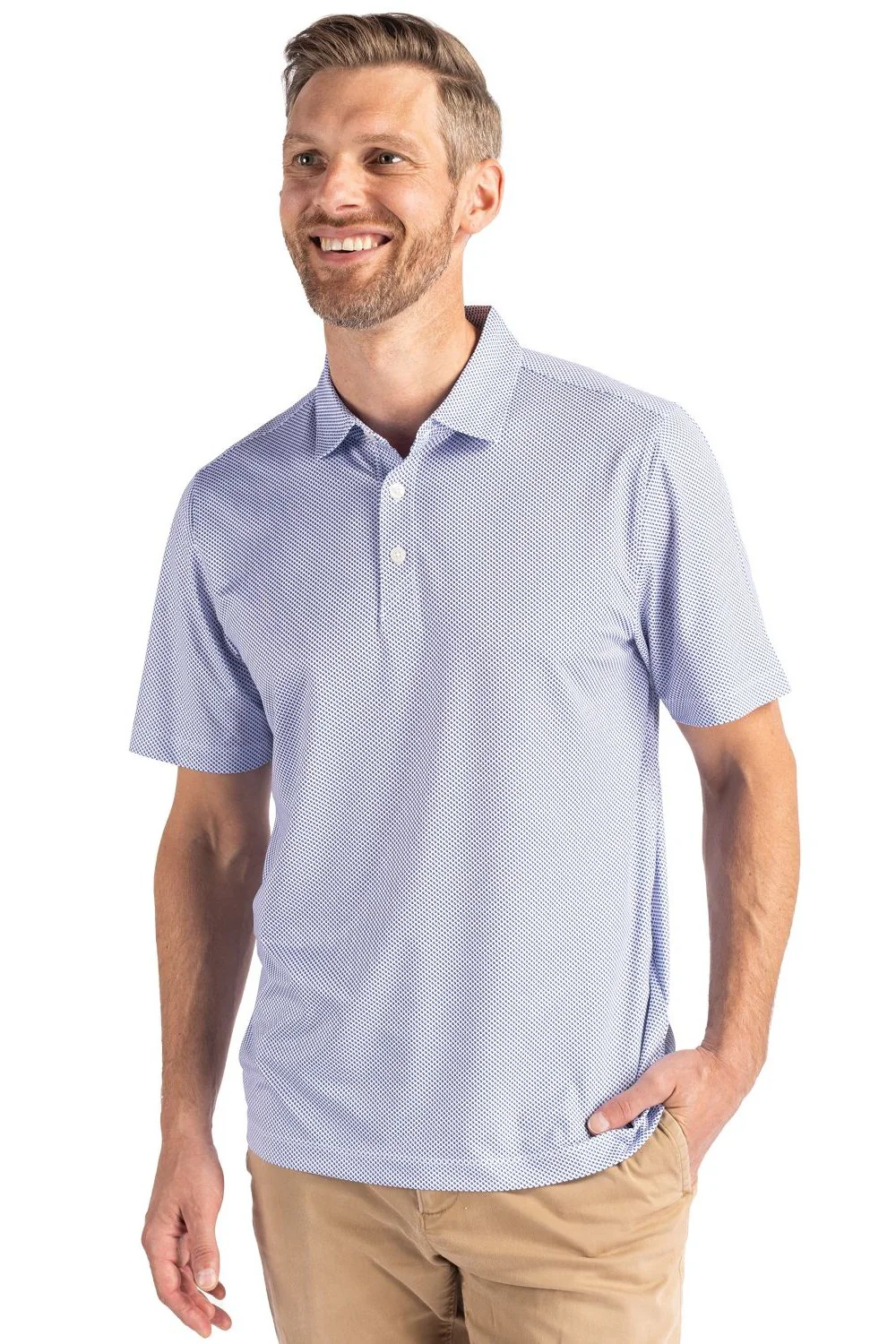 Cutter & Buck Short Sleeve Pike Symmetry Print Polo - Image 3