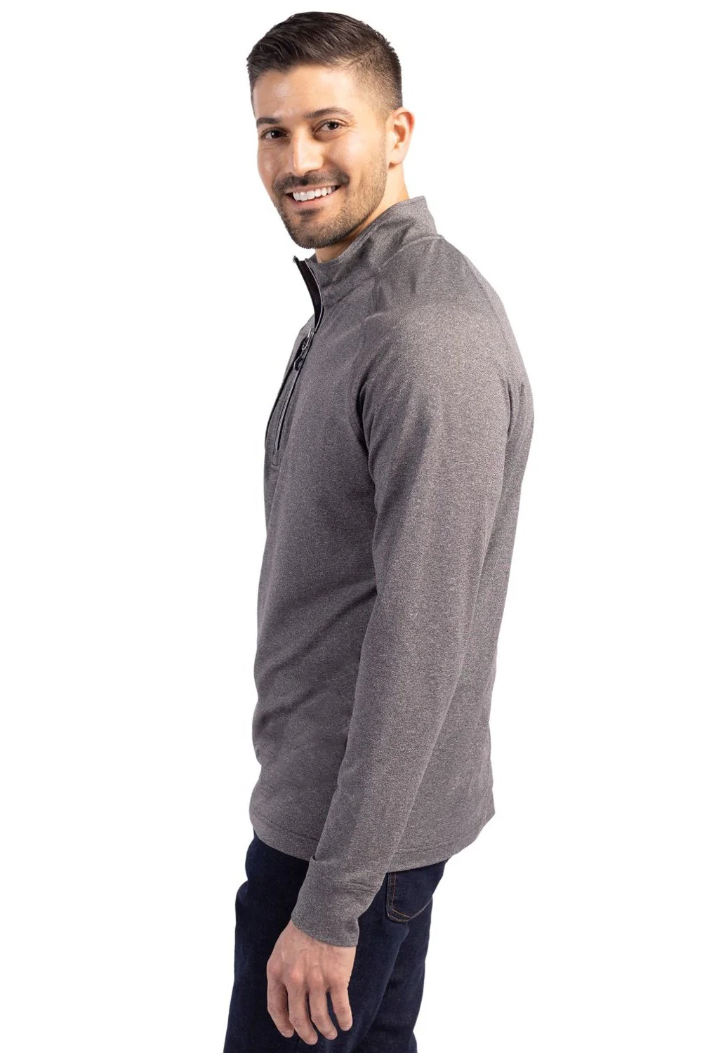 Cutter & Buck Adapt Heather Quarter Zip Pullover - Image 6